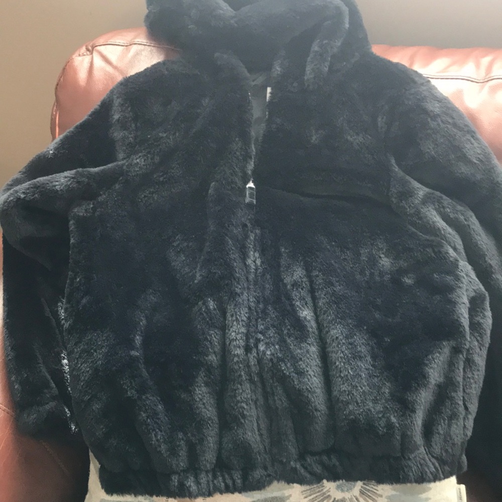 Cat & Jack faux fur hooded jacket